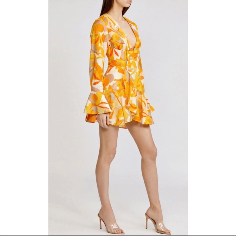 Acler Corcica Linen  Yellow Size 8 Wrap Dress - Picture 6 of 16